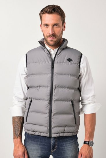 JP1880 Quilted Vest Outdoor Stand-up Collar Grey - Didelės vyriškos striukės - Didelės vyriškos striukės