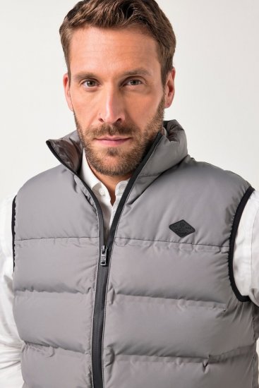 JP1880 Quilted Vest Outdoor Stand-up Collar Grey - Didelės vyriškos striukės - Didelės vyriškos striukės