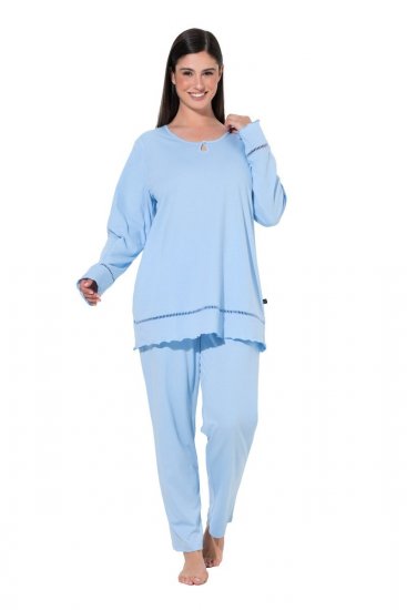 Ulla Popken 810592 Pižama su nėriniais Šviesiai mėlyna - Pižama/Loungewear - 