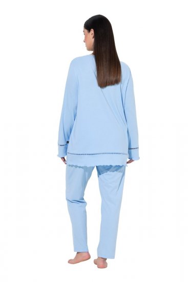 Ulla Popken 810592 Pižama su nėriniais Šviesiai mėlyna - Pižama/Loungewear - 
