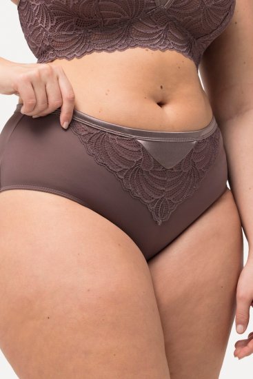 Ulla Popken 811602 Kelnaitės su nėriniais Ruda - Kelnaitės - 