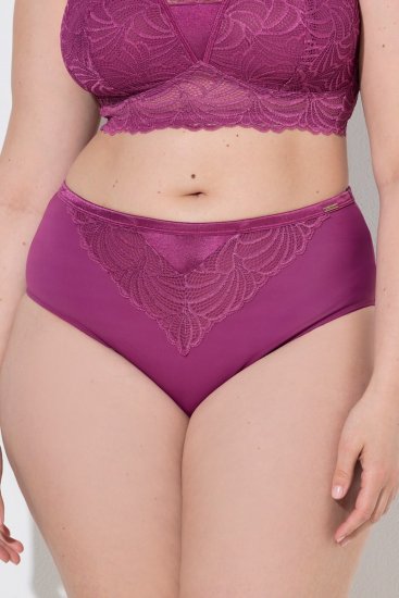 Ulla Popken 811602 Kelnaitės su nėriniais Tamsiai violetinė - Kelnaitės - 