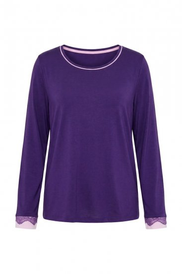 Ulla Popken 812441 Pižama ilgomis rankovėmis su nėriniais Karališka mėlyna - Pižama/Loungewear - 