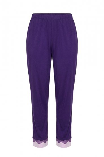 Ulla Popken 812441 Pižama ilgomis rankovėmis su nėriniais Karališka mėlyna - Pižama/Loungewear - 