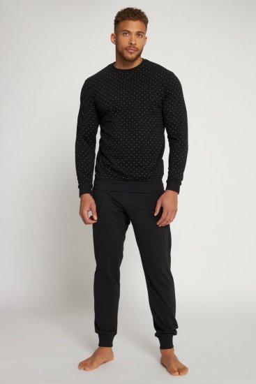 JP1880 Two-piece Pyjamas Long Sleeve and Long Trousers Black - Apatinis trikotažas ir plaukimo apranga - Apatinis trikotažas - 2XL-8XL