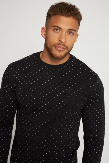 JP1880 Two-piece Pyjamas Long Sleeve and Long Trousers Black - Apatinis trikotažas ir plaukimo apranga - Apatinis trikotažas - 2XL-8XL