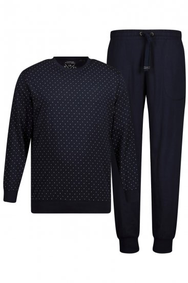 JP1880 Pyjamas Two-piece Long Sleeve and Long Trousers Navy - Apatinis trikotažas ir plaukimo apranga - Apatinis trikotažas - 2XL-8XL