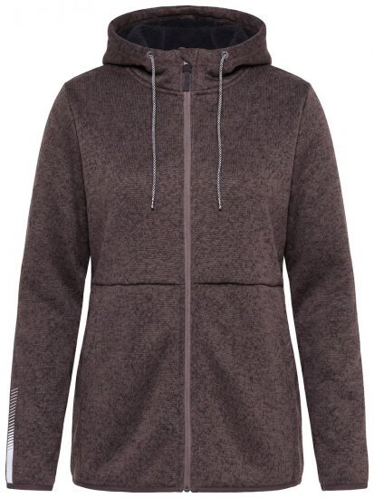 Ulla Popken 812880 Megzta flisinė striukė su teddy flisu Taupe - Fleece apranga - 
