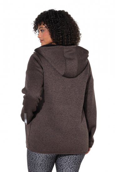 Ulla Popken 812880 Megzta flisinė striukė su teddy flisu Taupe - Fleece apranga - 