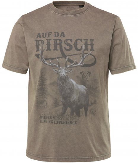 JP1880 Comfortable Fit Vintage Look T-Shirt Ash Gray - Marškinėliai - Marškinėliai - 2XL-14XL
