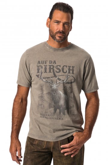 JP1880 Comfortable Fit Vintage Look T-Shirt Ash Gray - Marškinėliai - Marškinėliai - 2XL-14XL