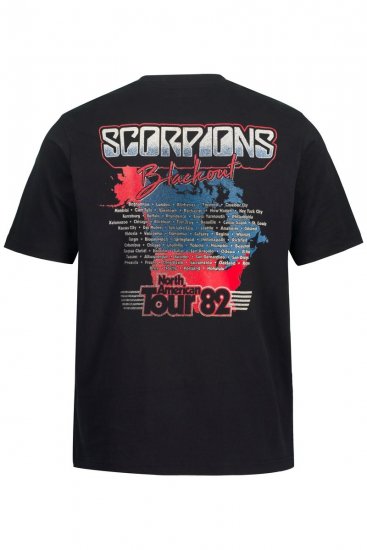 JP1880 Scorpions Blackout Graphic Comfort Fit Band T-Shirt Black - Marškinėliai - Marškinėliai - 2XL-14XL
