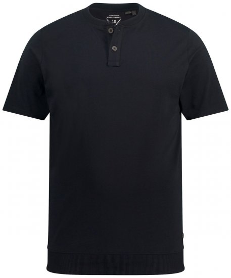 JP1880 818628 Henley marškinėliai su pilvo kirpimu Juoda - Marškinėliai - Marškinėliai - 2XL-14XL