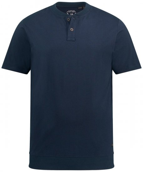 JP1880 818628 Henley marškinėliai su pilvo kirpimu Tamsiai mėlyna - Marškinėliai - Marškinėliai - 2XL-14XL
