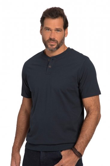 JP1880 818628 Henley marškinėliai su pilvo kirpimu Tamsiai mėlyna - Marškinėliai - Marškinėliai - 2XL-14XL