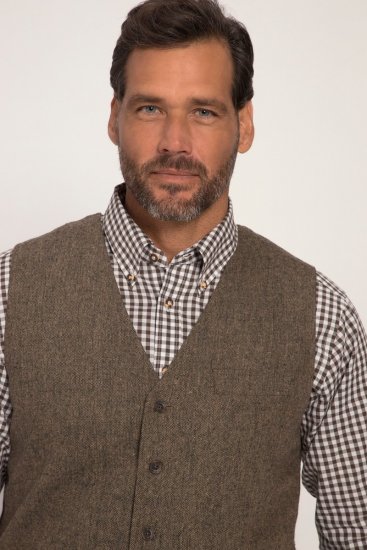 JP1880 Vest Tweed Wool Blend Traditional Light Brown - Kostiumai ir švarkai - Didelio dydžio kostiumai ir švarkai