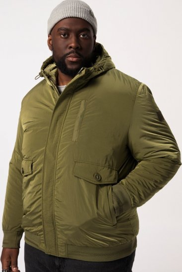 STHUGE Bomber Jacket With Hood Green - Didelės vyriškos striukės - Didelės vyriškos striukės