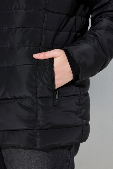Ulla Popken 820889 Dygsniuotas paltas Juoda - Paltai - Didelių dydžių paltai moterims