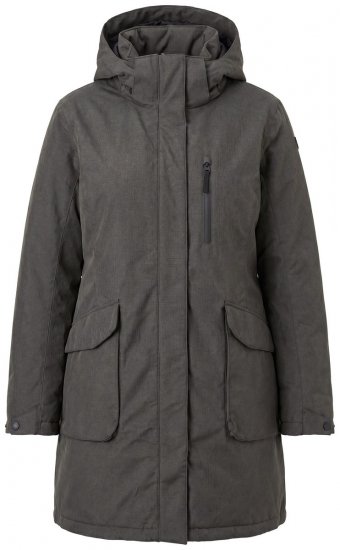 Ulla Popken 821737 Pamušalinta HYPRAR parka su gobtuvu Tamsiai pilka melanžinė - Striukės - Didelių dydžių striukės moterims