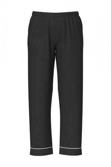Ulla Popken 823030 Pižama su marškinių apykakle Juoda - Pižama/Loungewear - 