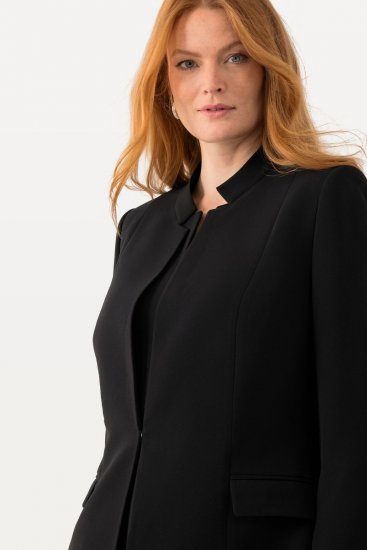 Ulla Popken 823318 Švarkelis su stačia apykakle Juoda - Švarkai - Švarkeliai didesniems dydžiams moterims