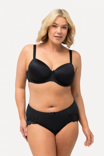 Ulla Popken 824106 Kelnaitės su nėriniais 2 vnt. Juoda - Kelnaitės - 