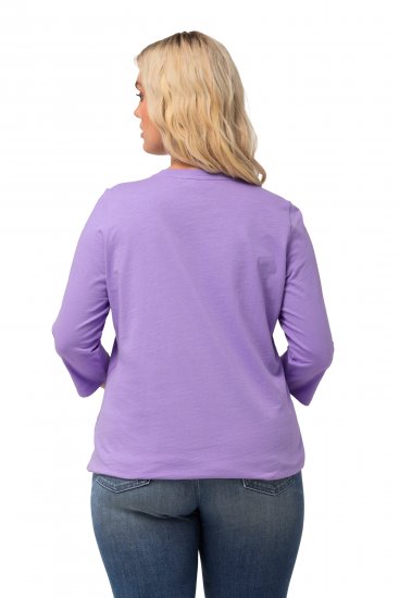 Ulla Popken Horticultural Graphic Floral Tee Pale Lilac - Spausdinti marškinėliai moterims - 