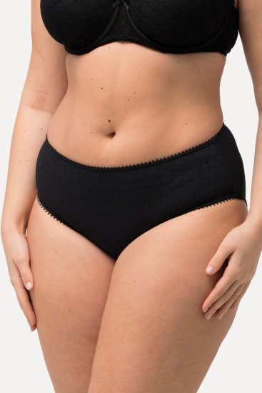 Ulla Popken 825790 Kelnaitės su gėlių raštu su nėriniais Juoda - Kelnaitės - 