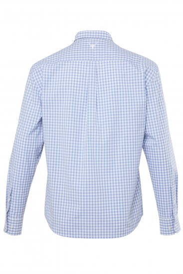 JP1880 Modern Fit Button-Down Collar Long Sleeve Check Shirt Light Blue - Marškiniai - Marškiniai - 2XL-8XL