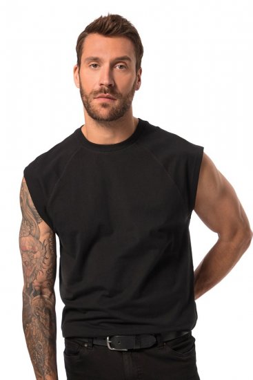 JP1880 826660 Berankoviai marškinėliai nuleistais pečiais Juoda - Marškinėliai - Marškinėliai - 2XL-14XL