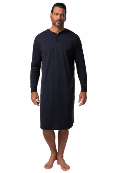 JP1880 Henley Long Sleeved Night Dress Navy - Apatinis trikotažas ir plaukimo apranga - Apatinis trikotažas - 2XL-8XL