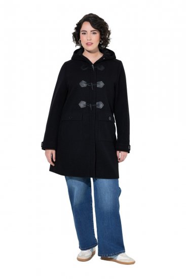 Ulla Popken 829347 Duffle paltas Juoda - Paltai - Didelių dydžių paltai moterims