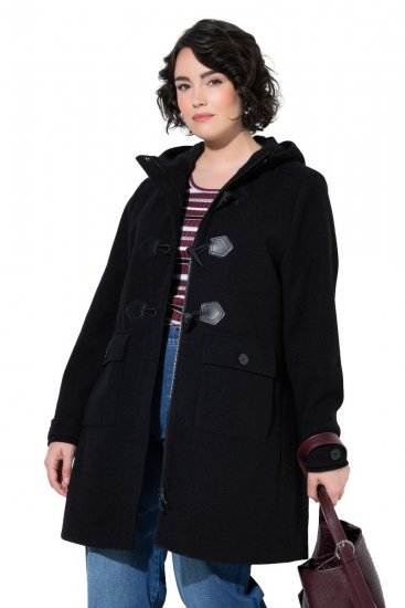 Ulla Popken 829347 Duffle paltas Juoda - Paltai - Didelių dydžių paltai moterims