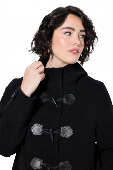 Ulla Popken 829347 Duffle paltas Juoda - Paltai - Didelių dydžių paltai moterims