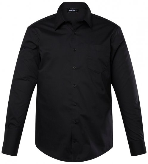 Men+ 753 Dalykiniai marškiniai ilgomis rankovėmis su klasikine apykakle Juoda - Marškiniai - Marškiniai - 2XL-8XL