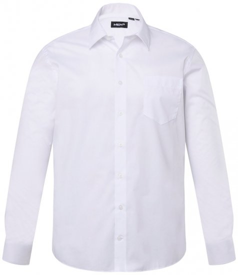 Men+ 753 Dalykiniai marškiniai ilgomis rankovėmis su klasikine apykakle Balta - Marškiniai - Marškiniai - 2XL-8XL