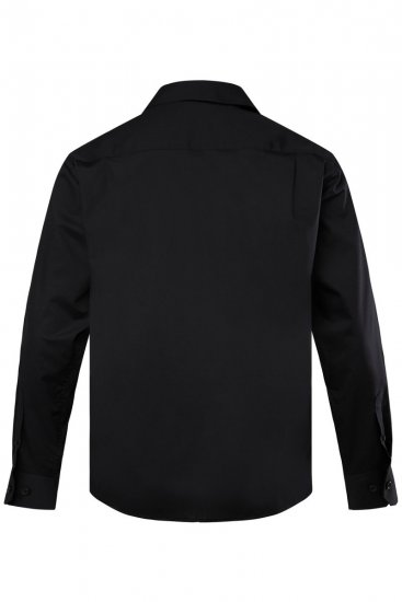 Men+ 757 Dalykiniai marškiniai ilgomis rankovėmis su atvira apykakle Juoda - Marškiniai - Marškiniai - 2XL-8XL