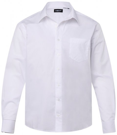Men+ 757 Dalykiniai marškiniai ilgomis rankovėmis su atvira apykakle Balta - Marškiniai - Marškiniai - 2XL-8XL