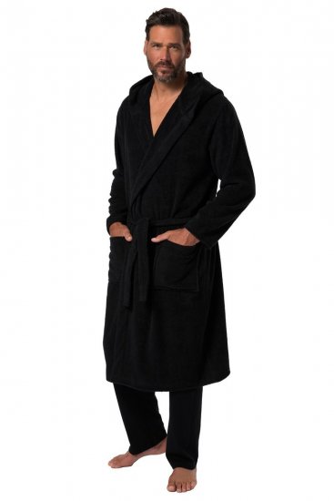JP1880 Bathrobe Terry Black - Apatinis trikotažas ir plaukimo apranga - Apatinis trikotažas - 2XL-8XL