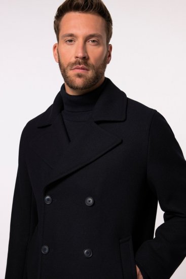 JP1880 Caban Short Double-breasted Overcoat Navy - Didelės vyriškos striukės - Didelės vyriškos striukės