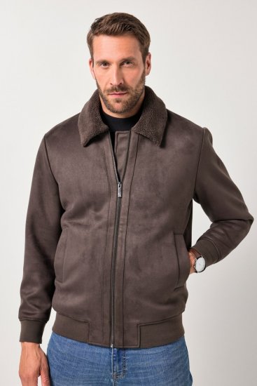 JP1880 Bomber Jacket Faux Leather Dark Brown - Didelės vyriškos striukės - Didelės vyriškos striukės
