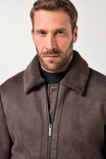 JP1880 Bomber Jacket Faux Leather Dark Brown - Didelės vyriškos striukės - Didelės vyriškos striukės