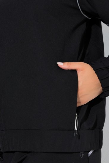 Ulla Popken 833237 Sportinė striukė su atšvaitų detalėmis Juoda - Striukės - Didelių dydžių striukės moterims