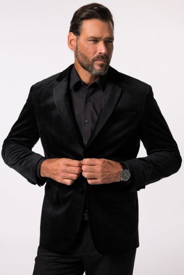 JP1880 Jacket Velvet Business Smoking Black - Kostiumai ir švarkai - Didelio dydžio kostiumai ir švarkai