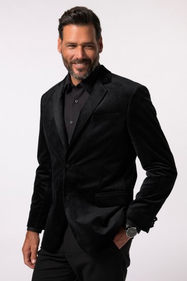 JP1880 Jacket Velvet Business Smoking Black - Kostiumai ir švarkai - Didelio dydžio kostiumai ir švarkai