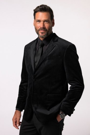 JP1880 Jacket Velvet Business Smoking Black - Kostiumai ir švarkai - Didelio dydžio kostiumai ir švarkai