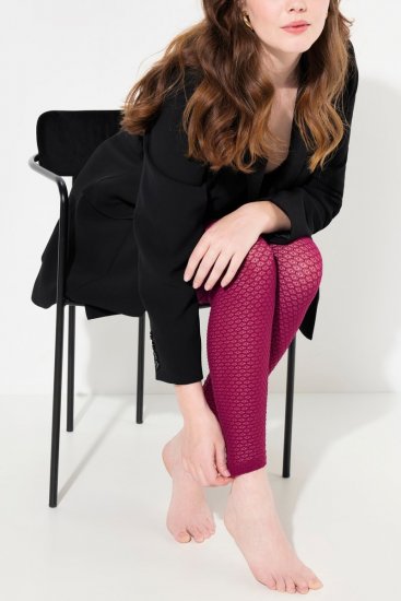 Ulla Popken 833718 Pėdkelnių tamprės su nėriniais Uogų raudona - Pėdkelnės & kojinės - 