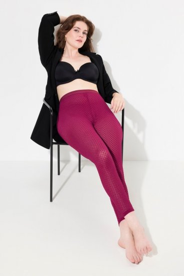 Ulla Popken 833718 Pėdkelnių tamprės su nėriniais Uogų raudona - Pėdkelnės & kojinės - 