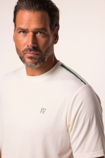 JP1880 QuickDry Stripes Tennis T-Shirt Off White - Sportiniai drabuziai & outdoor - Dideliu dydziu sportiniai drabuziai vyrams