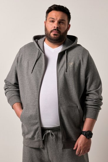 Men+ 851 Džemperis su gobtuvu Pilka melanžinė - Megztiniai ir džemperiai - Megztiniai ir Džemperiai - 2XL-14XL